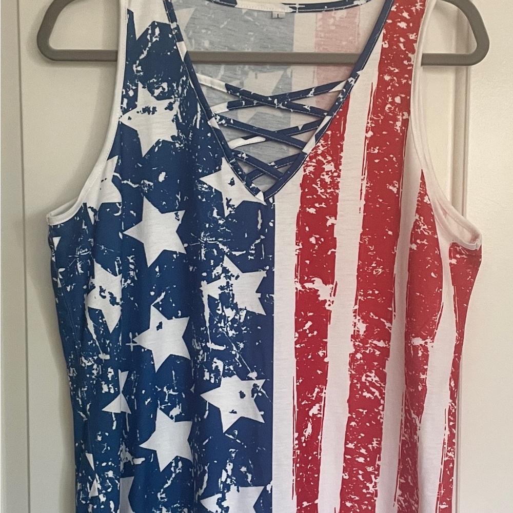 Patriotic Red and Blue Women's Tank Top